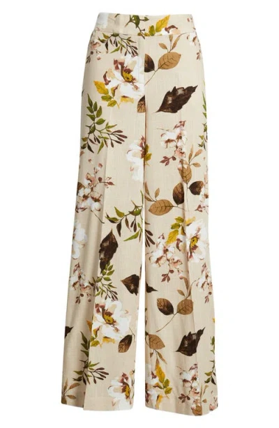 Tahari Asl Print Wide Leg Pants In Multi