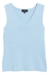 Tahari Asl Rib Sweater Tank In Ice Blue
