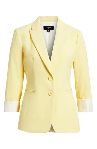 Tahari Asl Roll-cuff Jacket In Butter