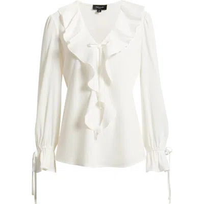 Tahari Asl Ruffle Shirt In Multi