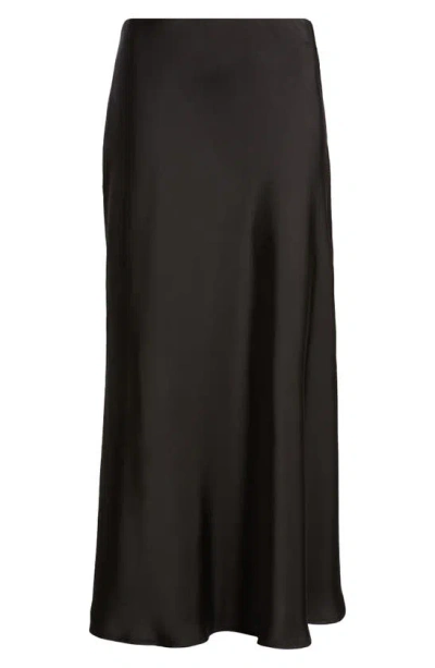 Tahari Asl Satin Maxi Skirt In Black