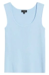 Tahari Asl Scoop Neck Sweater Tank In Ice Blue