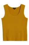 Tahari Asl Scoop Neck Sweater Tank In Ochre