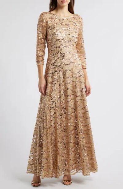 TAHARI ASL TAHARI ASL SEQUIN A-LINE GOWN