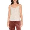 Tahari Asl Sequin Cowl Neck Camisole In Neutral