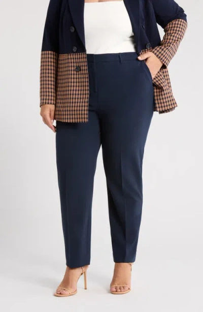 Tahari Asl Shannon Straight Leg Pants In Blue