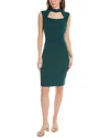 Tahari Asl Scuba Crepe Sheath Dress In Green