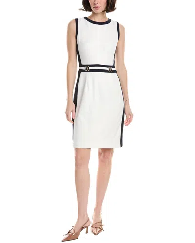 Tahari Asl Sheath Dress In White