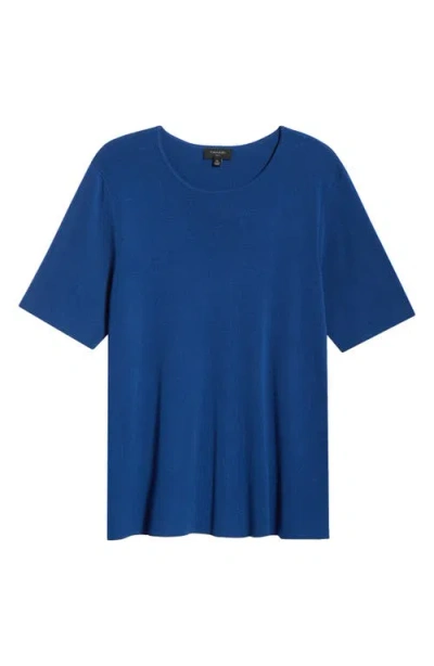 Tahari Asl Short Sleeve Sweater In Blue