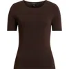Tahari Asl Short Sleeve Sweater In Brown