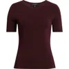 Tahari Asl Short Sleeve Sweater In Burgundy