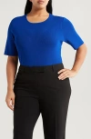 Tahari Asl Short Sleeve Sweater In Cobalt