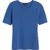 Tahari Asl Short Sleeve Sweater In Indigo
