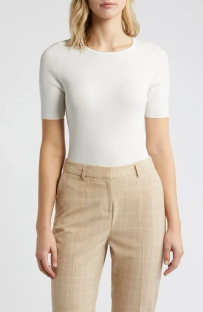 Tahari Asl Short Sleeve Sweater In Ivory