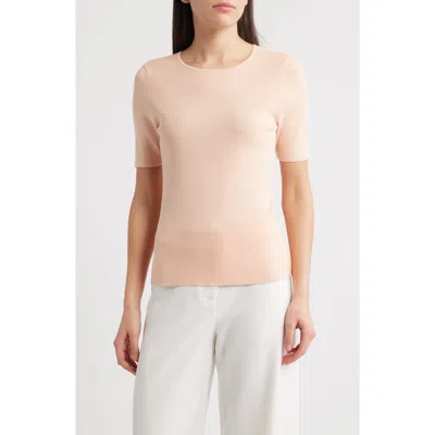Tahari Asl Short Sleeve Sweater In Parfait