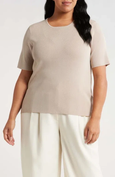 Tahari Asl Short Sleeve Sweater In White