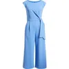 Tahari Asl Side Knot Scuba Crepe Jumpsuit In Ultra Marine