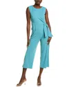 Tahari Asl Side Knot Scuba Crepe Jumpsuit In Blue