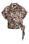 Tahari Asl Side Tie Wrap Top