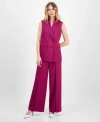 Tahari Asl Sleeveless Double Breasted Blazer Wide Leg Pants Regular Petite Sizes
