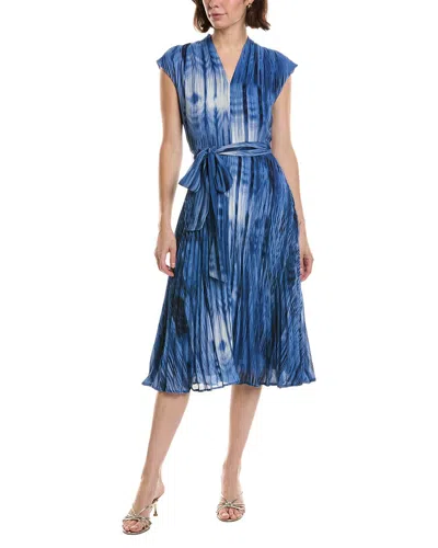 Tahari Asl Sleeveless Midi Dress In Blue