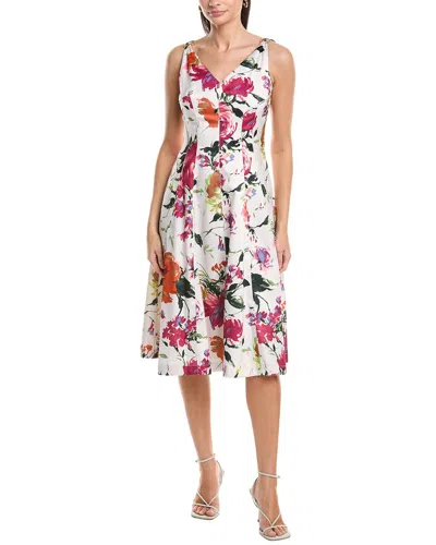 Tahari Asl Sleeveless Midi Dress In White