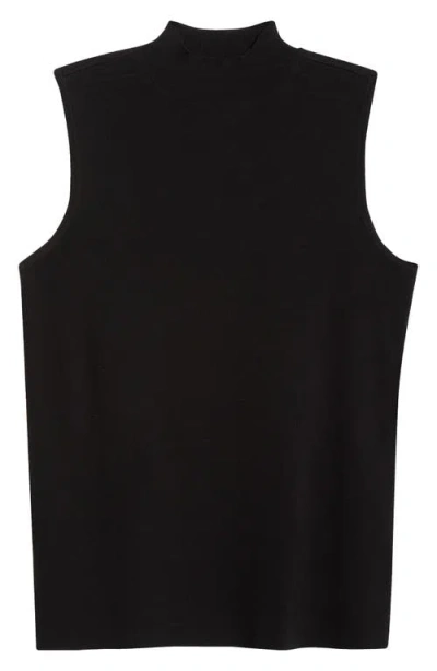 Tahari Asl Sleeveless Mock Neck Sweater In Black