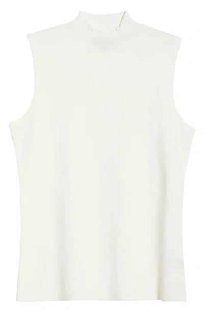 Tahari Asl Sleeveless Mock Neck Sweater In White