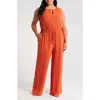 Tahari Asl Smock Waist Wide Leg Jumpsuit