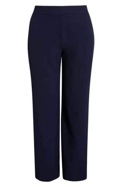 Tahari Asl Stretch Straight Leg Pants In Blue