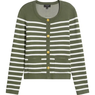 Tahari Asl Stripe Cardigan