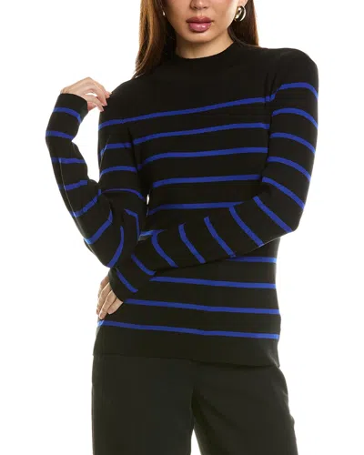 Tahari Asl Stripe Sweater In Black