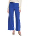 Tahari Asl Plus Size One Button Blazer Knit Top Wide Leg Pants In Blue