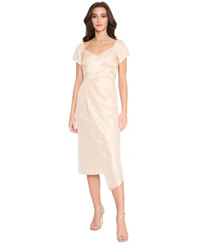 TAHARI ASL TAHARI WOMEN'S SWEETHEART-NECK ASYMMETRIC-HEM MIDI DRESS