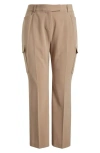 Tahari Asl Tailored Cargo Pants In Latte