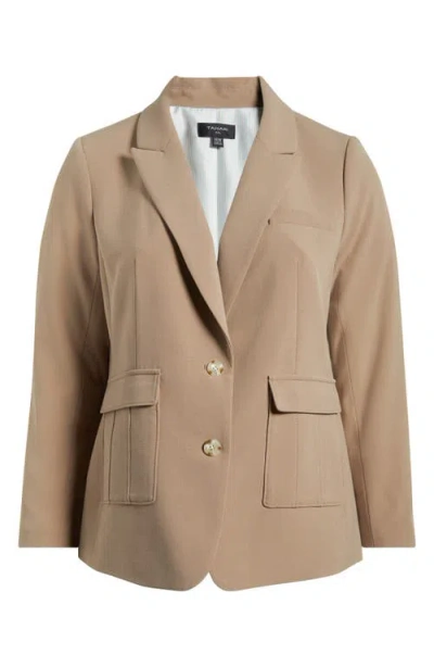 Tahari Asl Tailored Two-button Blazer In Latte