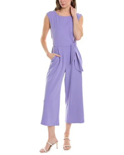 Tahari Asl Women's Tie-waist Cropped Jumpsuit In Purple