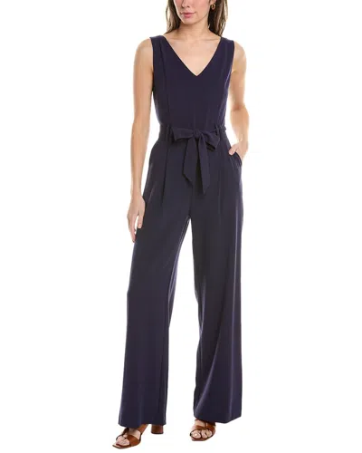 Tahari Asl Tie Waist Jumpsuit In Blue