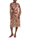 Tahari Asl Tie Waist Midi Dress