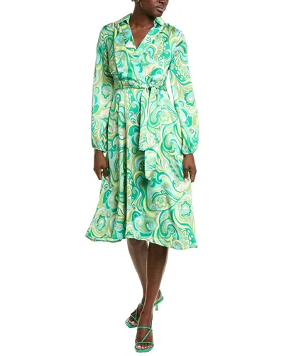 Tahari Asl Tie Waist Midi Dress