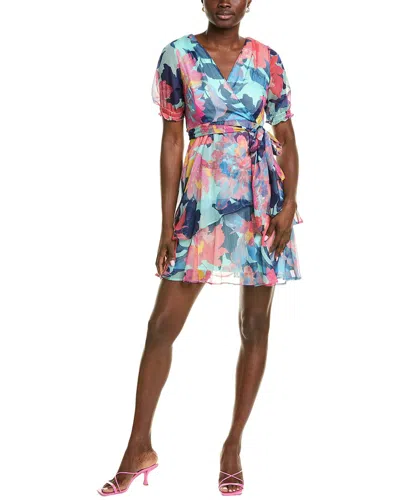 Tahari Asl Tiered Chiffon Mini Dress