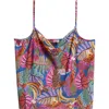 Tahari Asl Tropical Print Satin Camisole In Wild Berry