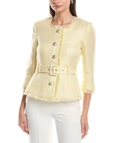 Tahari Asl Tweed Jacket In Animal Print