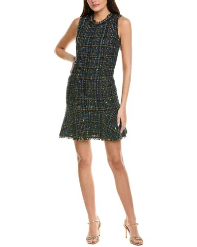 Tahari Asl Tweed Mini Dress In Black