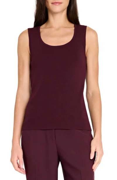 Tahari Asl U-neck Sweater Tank In Pink
