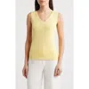 Tahari Asl V-neck Sweater Tank In Butter