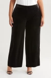 Tahari Asl Velvet Wide Leg Pants In Black