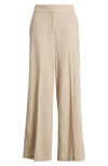 Tahari Asl Wide Leg Linen Blend Pants In Sand