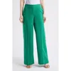Tahari Asl Plus Size Linen-blend Wide-leg Pants In Green
