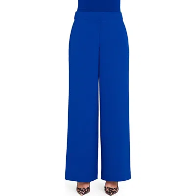 Tahari Asl Wide Leg Pants In Blue